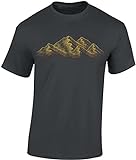 Wander Tshirt Herren : Alpen - Kletter T-Shirt Männer - Geschenk für Wanderfreunde - Bergsteiger Ausrüstung (Dark Grey XL)