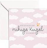 Karte Schwangerschaft Wolken Schwangerschaftskarte süße Gratulationskarte werdende Mama Mommy to be Glückwunschkarte für Tochter Schwester Frau beste Freundin mit Umschlag Klappkarte