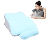 Yanmis Lesekissen Fürs Bett, Zum Liegen, Anlehnen, Sitzen und Liegen, Weiches, Ergonomisches Bettkeilkissen Zur Unterstützung des Unteren Rückens und Bauchs in der Schwangerschaft (Blue)