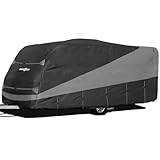 BRUNNER Wohnwagen-Abdeckplane Atmungsaktiv | Schutzhülle | Diverse Größen | Caravan Cover Design 12M, Abdeckung UV-Beständig Sommer+Winter, Wasserabweisend, Auswahl Größe 6,5m-7m x 2,5m x 2,2m