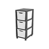 Jive Rotho Rollcontainer mit 3 Schubladen, Kunststoff (PP) BPA-frei, weiss, 3 x 16l (37.9 x 30.4 x 32.9 cm)