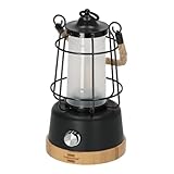 Brennenstuhl LED Akku Campinglampe CAL 1 (350 lm, IP44, bis zu 75h Leuchtdauer, stufenlos dimmbar, Farbtemperatur einstellbar, wiederaufladbare USB Outdoor Lampe mit Hanfseil und Bambussockel)