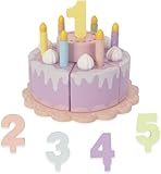 Pretend Play Food für Kleinkinder 1-3, hölzerne Geburtstagsattrappe mit Kerzen und Zahlen, Teeparty Lernküche Geschenk Spielzeug für Jungen Mädchen