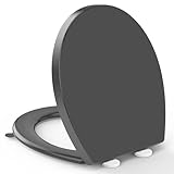 YEAUPE PRO Toilettendeckel mit Absenkautomatik,WC Sitz mit Quick-Release-Funktion und Softclose Absenkautomatik, Klodeckel mit Verstellbaren Scharnieren, Toilettensitz UV-beständig, Grau,44,6 * 37,2CM
