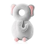 JINYJIA Baby Kopfschutz, Atmungsaktive Baby Head Schutzpolster, Verstellbares Baby Schutzkissen, zum Kleinkinder Krabbeln und Laufen Lernen, für Kinder Von 4 Bis 24 Monaten, Elefant