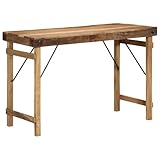 vidaXL Esstisch Braun 110 x 55 x 76 cm recyceltes Massivholz, Rustikaler Esstisch, rechteckig, aus massivem Holz, nachhaltig, strapazierfähig, stylisch für drinnen.