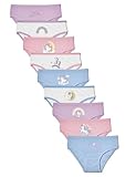 Basic Treasure 9er-Pack Unterhosen Mädchen, Bequemer Oeko-TEX Baumwolle, Unterwäsche für Mädchen, Pantys Mädchen (DE/NL/SE/PL, Numerisch, 98, 104, Regular, Einhörner/Herzen)