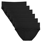 Intimate Portal Schwangerschafts Unterhosen Umstandsunterhosen Umschlagbare Umstandsslips Damen Postpartum Unterwäsche 6er-Pack Schwarz L