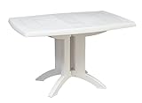 Ondis24 Gartentisch Terrassentisch Vega, 118 x 77 x 72 (H) cm, pflegeleicht, UV- und witterungsbeständig (Weiß)