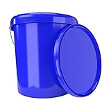 Eimer mit Deckel 16 Liter Blau- lebensmittelecht luftdicht und stabil, Leer Eimer mit Griff und Verschluss Deckel für Lebensmittel Chemie Wand Farbe Waschpulver Klebstoffe geeignet