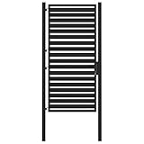 vidaXL Gartentor Abschließbar Schwarz 100x180 cm Aluminium, Zauntor, Zauntür, Gartentor Aluminium, Gartentür, Gartentor Metall