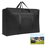 Super Groß Aufbewahrungstasche, 180L xford Aufbewahrungsbehälter Organisator, 600D Langlebige Tragetasche Camping Tasche für Bettwäsche Bettdecken Kleidung Kissen Reise Organisator(Schwarz)