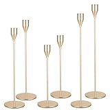 6 Teiliger Kerzenständer Metall, DREI Arten von Stabkerzenhalter mit Höhen von 33/28/23 cm, Dekor Kerzenhalter Stabkerze für Hochzeiten, Partys, Geburtstage, Tischdekorationen (Gold)