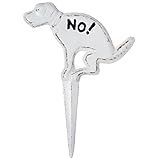 Moritz Steckschild NO! kein Hundeklo groß Verbotsschild aus Gusseisen Hunde Verboten Warnschild NO Dog Allowed Schild Gartenschild Keine Hundetoilette