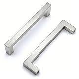Drenky Möbelgriffe, Schrankgriffe Edelstahl 2 Stück Silber Griffe Küche mit Schraube 128 mm Lochabstand für Küchenschränke, Schublade