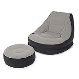 Intex 68564NP – Aufblasbarer Lounge-Sessel, Vinyl, Grau, 99 x 130 x 76 cm