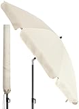 4smile Sonnenschirm Balkon Ø 180cm SunnyJoy Beige - Balkonschirm mit Knickfunktion, UPF 50+ Gartenschirm, Sonnenschirm Strand mit Hülle, Strandschirm windfest stabil