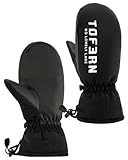 Tofern Winter Handschuhe Skihandschuhe Fäustlinge Herren Damen Wasserdiche Winterhandschuhe Thermo Fleece Gefüttert Ski Snowboard Mittens, Weiß/Schwarz