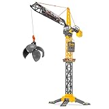 Dickie Toys Mighty Crane (110 cm) - Spielzeug Kran mit 360°-Drehung, Abrissbirne & Greif-Funktion - Ferngesteuerter Kran Spielzeug für Kinder ab 3 Jahre mit Kabel-Fernbedienung - 203729022