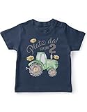 miKalino Baby/Kinder T-Shirt mit Spruch Ich Bin 2 Traktor Kurzarm Shirt für Jungen und Mädchen | Geschenkidee, Farbe:Navy, Grösse:92-98