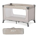 hauck Dream N Play, Beige - Baby & Kinder Reisebett mit Tragetasche ab Geburt bis 15 kg, Schnell & Kompakt Faltbar, Große Netzfenster