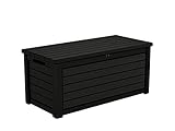 Koll Living Gartenbox/Aufbewahrungsbox 623 Liter, schwarz, weiß oder braun - trockener & belüfteter Stauraum - mit Gasdruckfedern - Deckel bis zu 272 kg belastbar (Schwarz)