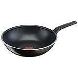 Tefal Easy Cook & Clean Wokpfanne 28 cm, Antihaftbeschichtung, Thermo-Signal Temperaturindikator, Schwarz, B5551933