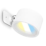 BRILONER - Wandleuchte ohne Stromanschluss mit Akku, magnetisch abnehmbar, 360 Grad drehbar, dimmbar, CCT, Wandleuchte Innen, Wandlampe, Bettlampe, Lampe Bett, Leselampe, 8,7x7,5x4,8cm, Weiß