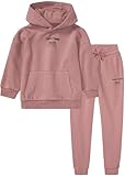 Kinder Trainingsanzug, weich und warm, Gr.98 - Gr.164 Hausanzug für Mädchen und Jungen, Geschenke für Kinder, 2-Teiliges Set aus Hoodie und Hose (Rosa, 110/116)