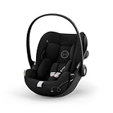 CYBEX Gold Babyschale Cloud G i-Size Comfort, Inkl. Neugeboreneneinlage, Ab Geburt bis ca. 24 Monate, Für Kinder ab 40 cm bis 87 cm, Max. 13 kg, Moon Black