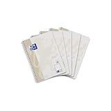 Oxford Touch Collegeblock B5 (17,6x25 cm) punktkariert/dotted, 160 Seiten, lichtgrau, 5 Stück