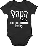 Baby Body Junge Mädchen - Geschenk zum Vatertag - Papa 2024 loading - 1/3 Monate - Schwarz - werdender vatertagsbody papatagsgeschenk geburt kurzarm überraschung outfit vatertagsgeschenk - BZ10