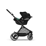 CYBEX Gold Kinderwagen EOS 2-in-1 mit Babyschale Aton B2 i-Size und Babyschalen-Adapter, Reisesystem, Ab Geburt bis 22 kg (ca. 4 Jahre), Moon Black (Schwarz)
