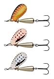 Abu Garcia Droppen Spinner - 3er Pack - Weitwurfköder mit Spinnerblatt zum Raubfischangeln - Barsch, Döbel, Hecht, Forelle, Lachs, Meerforelle, 4g