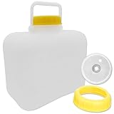 AnSa Weithalskanister 10 Liter weiß Bügelgriff DIN 96 + Schraubdeckel für Pumpe Lebensmittelecht Camping WoMo