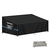 SIMPHAUS Abdeckung Gartensofa 3 Sitzer Abdeckung für 3-Sitzer-Loungesofa Schutzhülle Abdeckung für Rattan Lounge 3er Sofa Hülle Garten Couch Andeckung Wasserdicht 420D Oxford Gewebe 205x85x81/61cm