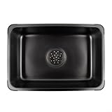 HpLive Outdoor Camping Spülbecken aus Edelstahl 5.5L Waschbecken für IGT Klapptisch Campingküche mit Ablauf Schwarz