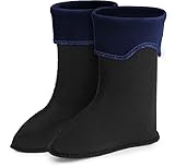 Ladeheid Kinder Mädchen Jungen Wärmende Stiefelsocken für Gummistiefel Innenschuh LA-861 (Marineblau, 34/35 EU)