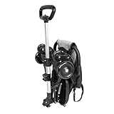 Leichter Kinderwagen, von 0 Monaten bis 22 kg, Kinderwagen, neigbare und verstellbare Rückenlehne, geräumiger Sitz, doppelte Bremse und schwenkbare Vorderräder, 30 x 55 x 86,5 cm – Grau + Schwarz