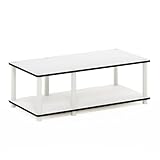 Furinno Just No Tools mittlerer Fernsehstand, TV-Ständer, Couchtisch, Weiß, 80 (Breite) x 27.7 (Höhe) x 39.6 (Tiefe) cm