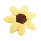 AMONIDA Badeblumen, Baby-Badepad in Sonnenblumenform, Gelb, Plüsch und Schwamm, Kopf- und Nackenstütze während des Badens, sicheres und bequemes Baden für Babys und Kleinkinder