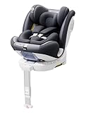 Fourward Baby Autositz Kindersitz 360°drehbar mit ISOFIX+Stützfuß – ECE R129 Zertifiziert, 30% höhere Stabilität im Seitenaufprall‌,0-150 cm / 0-12 Year, 5-Punkt-Sicherheitsgurt,Grau