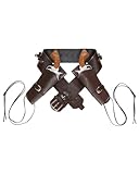 Horror-Shop Doppelter Western Kunstleder Holster für Räuber und Ganoven