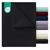 Utopia Bedding - Flach Laken ohne Gummizug - 266 x 259 cm - Oeko-TEX Zertifiziert - Weich Gebürstetes Polyester – Mikrofaser – Flaches Blatt – Schwarz