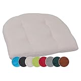 Beo Sitzkissen Stuhl 41x41 Halbrund | Atmungsaktives Sitzkissen Gartenstuhl Made in EU | UV-beständiges Sitzpolster Gartenstuhl | Stuhlkissen Outdoor waschbar | Sitzkissen Bank in Beige