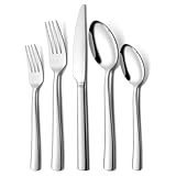 Terlulu Besteck Set 12 Personen, 60 teilig Edelstahl Besteckset, Essbesteck Set mit Messer Gabel Löffel, Hochwertiges Edelstahlbesteck, Hochglanzpoliert & Spülmaschinenfest