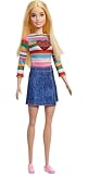 Barbie Puppe, Malibu Adventure for Two Serie, blonden Haaren, Herz Shirt, Denim Shirt, inkl Puppe, Geschenk für Kinder, Spielzeug ab 3 Jahre,HGT13