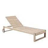 NATERIAL - Sonnenliege Solaris - 191 X 71 X 93 cm - Gartenliege Holz - Akazie - Braunes Holz - Relaxliege - Liegestuhl