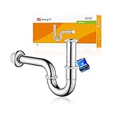Ibergrif Edelstahl-Waschbeckensiphon 1 1/4″ × 32 mm – Universalabfluss mit Geruchsverschluss & Anti-Verstopfung, Silikondichtung, Werkzeuglose Montage (Modell M20506)