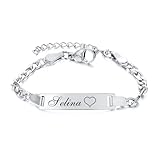 XUANPAI Baby Armband mit Namen Taufarmband Mädchen Junge - Personalisierte Namensarmband mit Gravur Kinderarmband mit Telefonnummer Individuelle Armbänder für Geburt Taufe Geschenke